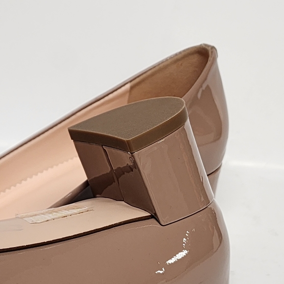 J  Crew deep blush patent block heel pump, 6 women’s size - Picture 6 of 9